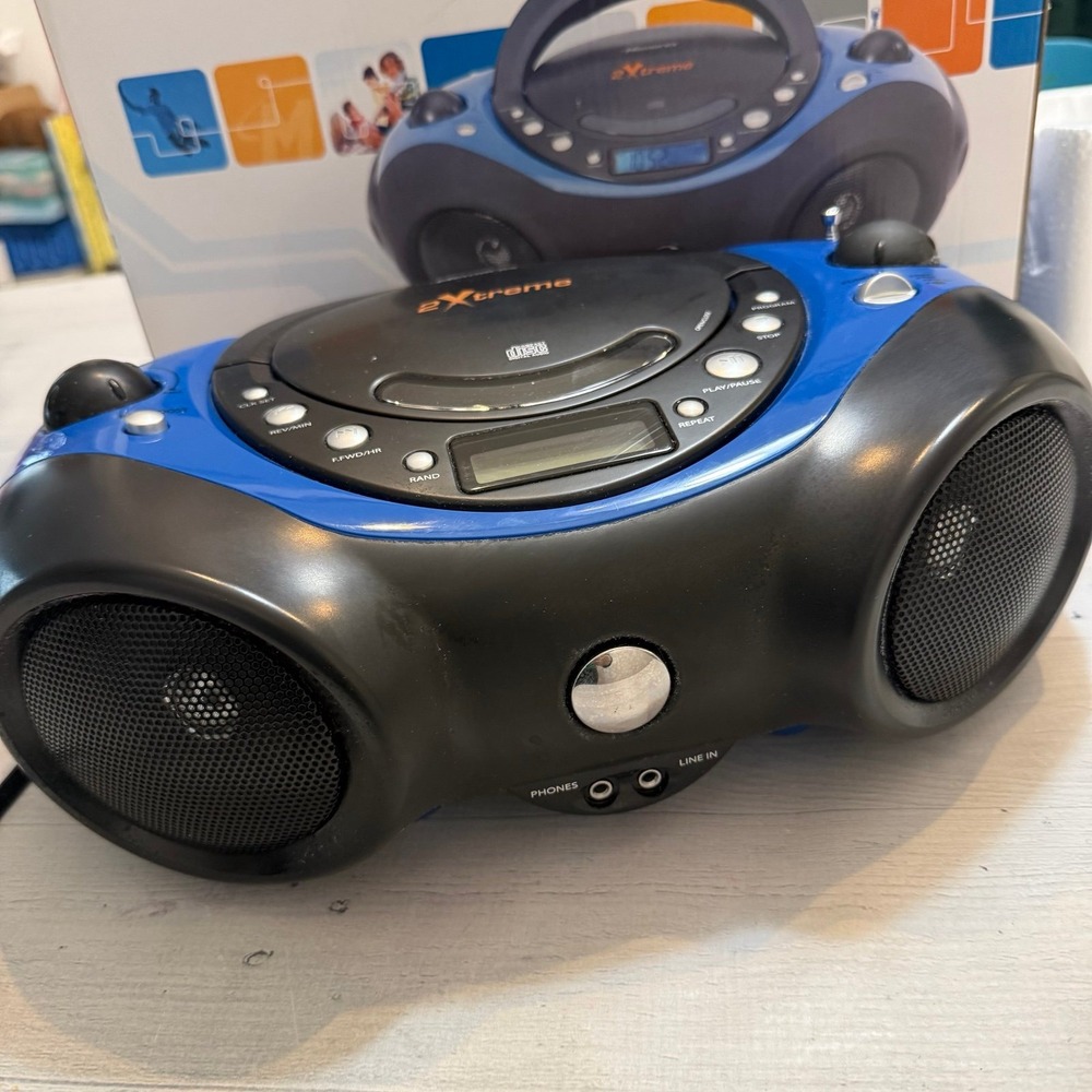 Memorex MP3851SP Blue 2XTREME‎ Boombox CD player Radio With Cord